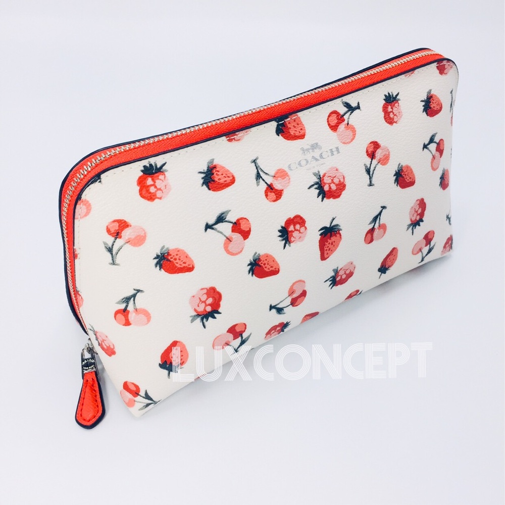 COACH Strawberry & Cherry Fruit Cosmetic Makeup Bg